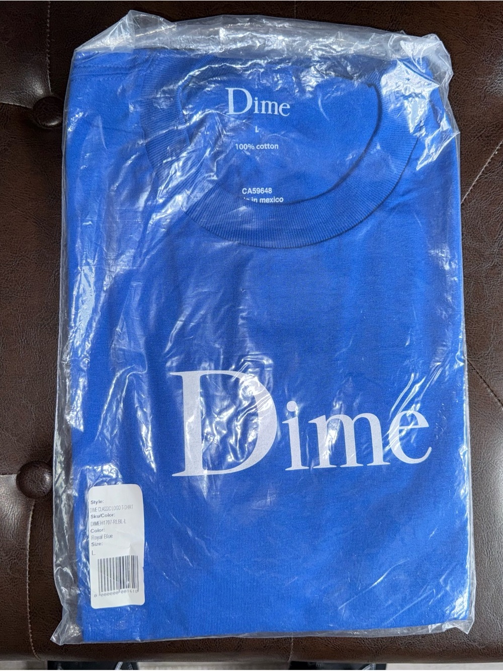 Dime mtl Montreal skateboard tee Royal Blue classic Logo t Shirt box supreme huf